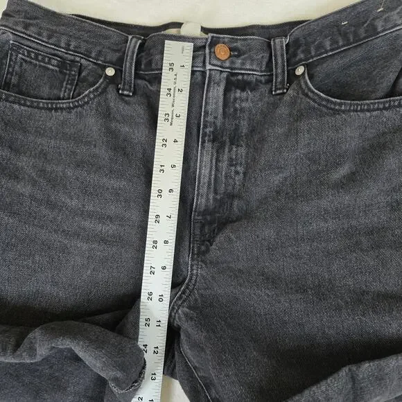 Madewell Baggy Jean Shorts Black Womens Cuffed Size 31 0691 - Picture 8 of 10